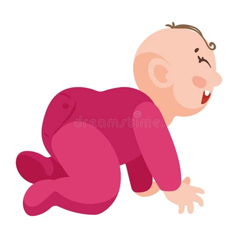 Little Baby Crawling Stock Vector Illustration Of Funny 264385147