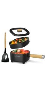 Amazon Audecook Hot Pot Electric With Steamer L Portable Nonstick Rapid Ramen Cooker