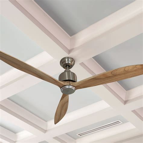 Ventilador De Teto Elegante - Ventilador de Teto com Controle Remoto 3 Pás 1,65 m Prata Brilhante e ...