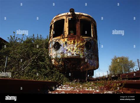 Old Rusty Abandoned Locomotive Train Stock Photo Alamy