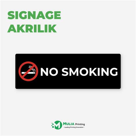 Jual Dilarang Merokok No Smoking Sign Board Label Akrilik Papan