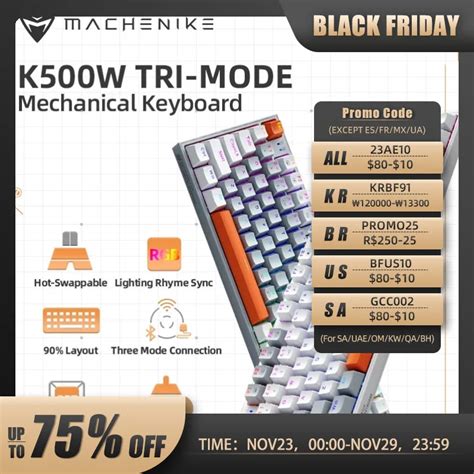 Teclado Mec Nico Inal Mbrico Machenike K W Hot Swap Tri Mode Teclas Rgb Teclado