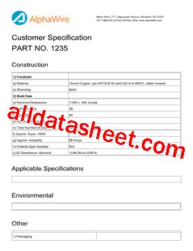 1235 Datasheet(PDF) - Alpha Wire