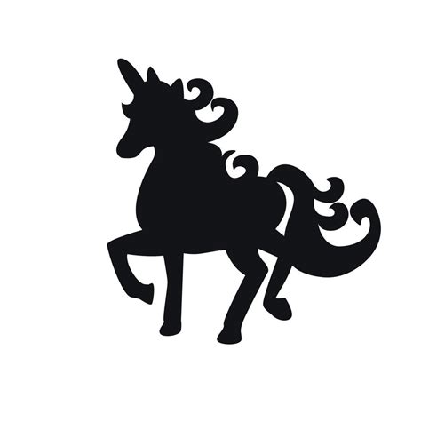 Silhouette Black Unicorn With Curly Tail 13403188 Vector Art At Vecteezy