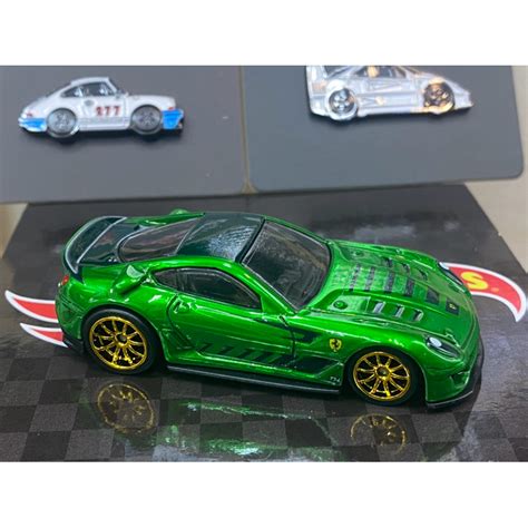 BoonShop Xe Mô Hình Hot Wheels Custom Ferrari XX Crom Green lên bánh cao su xịn Shopee