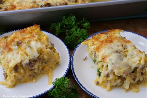 Breakfast Casserole with Hash Browns, Sausage, and Eggs