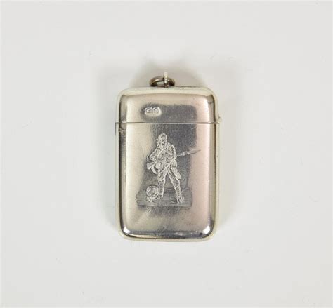 lot  late victorian silver vesta case john millward banks chester