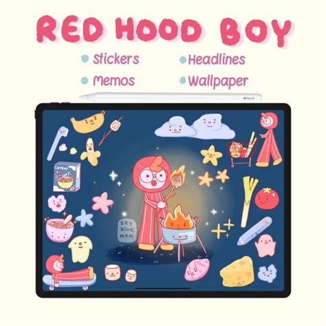 Red Hood Boy Digital Stickers Beartor