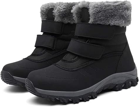 DYHQQ Winter Knöchel Schneeschuhe mit warmem Pelzfutter wasserdichte