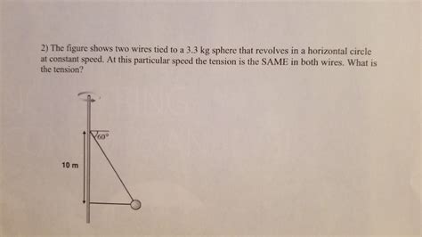 Solved 2 The Figure Shows Two Wires Tied To A 3 3 Kg Sphere Chegg