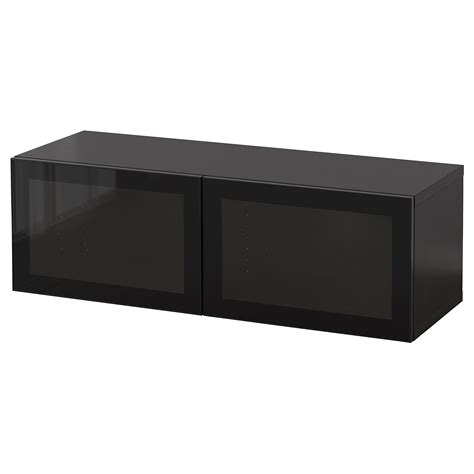 BestÅ Wall Mounted Cabinet Combination Black Brownglassvik Black