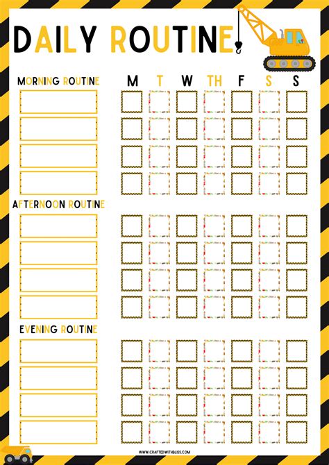 Daily Routine Printable Chore Chart Visual Schedule Routine