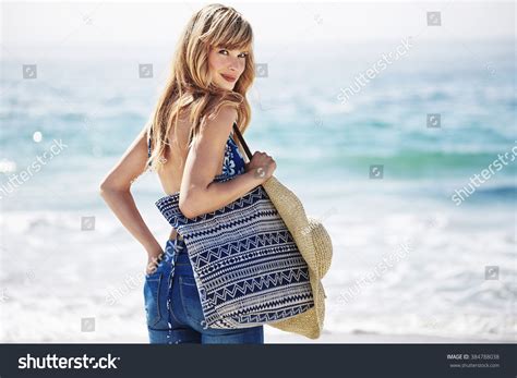 Beautiful Beach Babe Bag Portrait Stock Photo 384788038 Shutterstock
