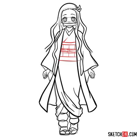 draw nezuko kamado  demon slayer drawing guide