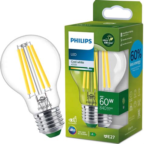 Żarówka LED E27 A60 4W 60W 840lm 4000K Neutralna Filament Ultra