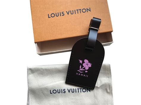 Louis Vuitton Ebene Large Luggage Tag Hot Stamping Hawaii Rose Pale Limited Edition Brown