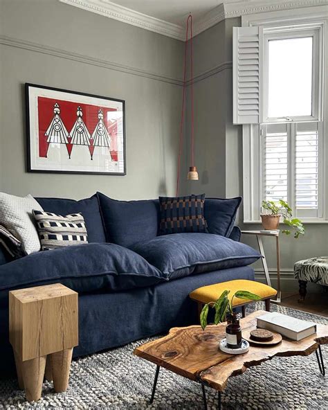 Navy Blue Couch Decor Ideas Cabinets Matttroy