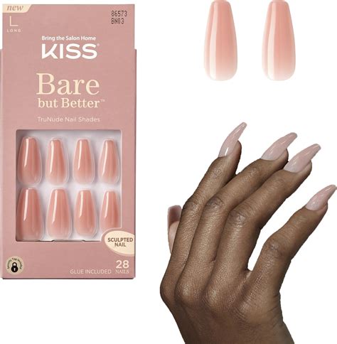 Amazon Gifiky Short Nude Press On Nails Coffin Fake Nails Glitter Nails Tips Full Cover