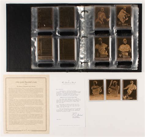 Complete Set Of Danbury Mint Kt Gold Baseball Cards With Babe Ruth Lou