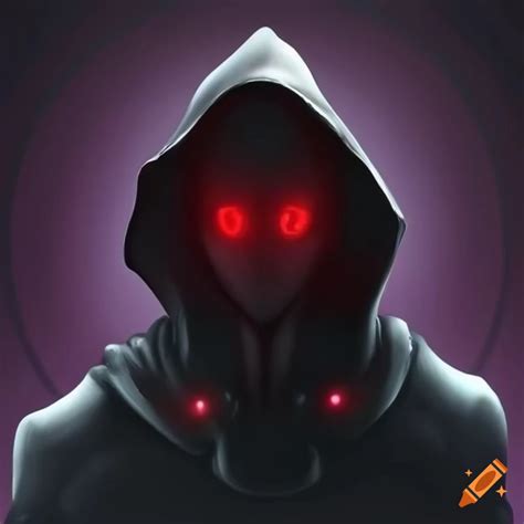 Image Of A Dark Hooded Figure With Red Eyes And Halo On Craiyon