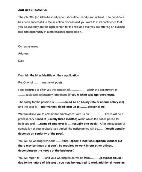 Contract Offer Letter Template