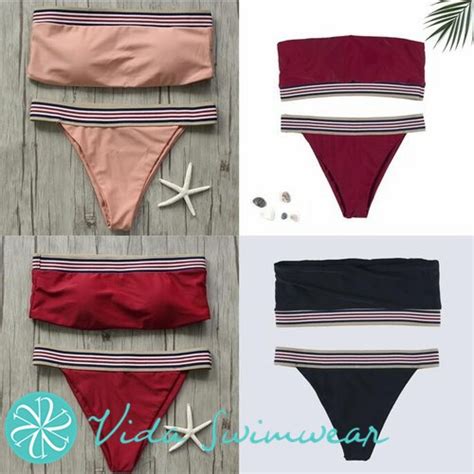 Bandage Bikini Two Piece Swimwear Tube Pushup Women Swimsuit Shopee Philippines