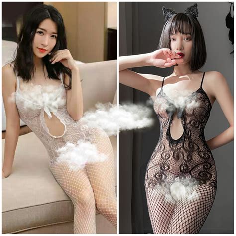 Jual Sexy Lingerie Transparan Body Stocking Open Crotch Bodysuit L Shopee Indonesia