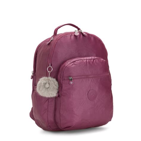 Kipling Seoul Go Extra Large Metallic Laptop Backpack Fig Purple