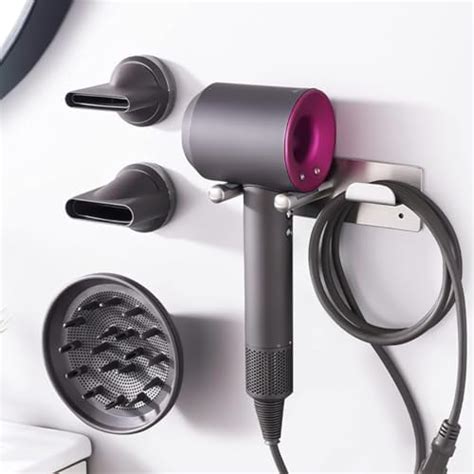 Lystin Dyson Hair Dryer Bracket Wall Mount Holder Aluminum Alloy With Plug Bracket