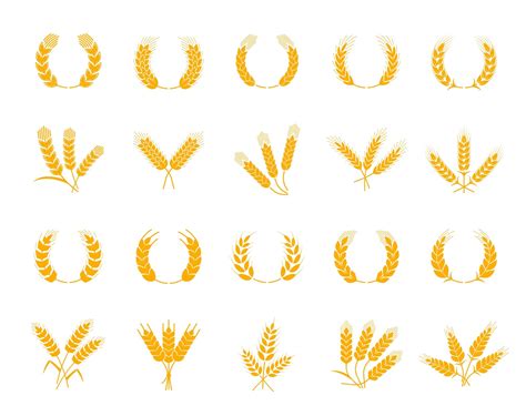 Premium Vector | Spikes of wheat rye barley laurel wreath cereal