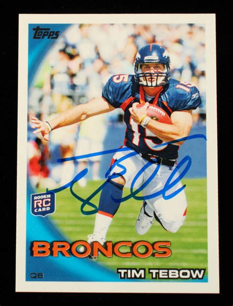 Tim Tebow Signed 2010 Topps 440A RC Leaping Pose Beckett COA