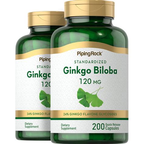 Ginkgo Biloba Standardized Extract 120 Mg 200 Quick Release Capsules