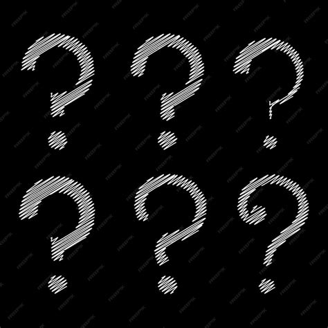 premium vector white scribble style question mark set