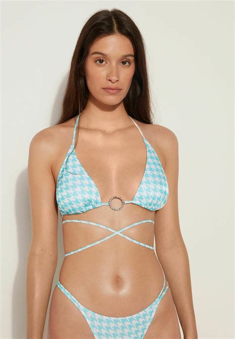 Tezenis Sparkling Jewels Bikini Top White Houndstooth Print Weiß