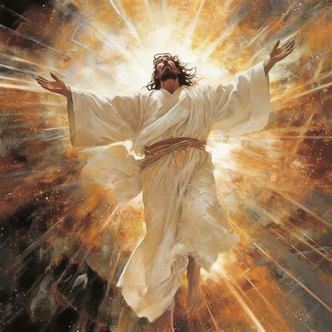 premium photo painting  jesus christ  fire glory apocalypse