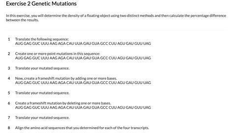 Solved Exercise 2 Genetic Mutations In this exercise, you | Chegg.com