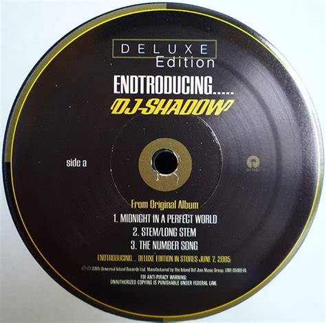 Dj Shadow Endtroducing Deluxe Edition Sampler 2005 Vinyl