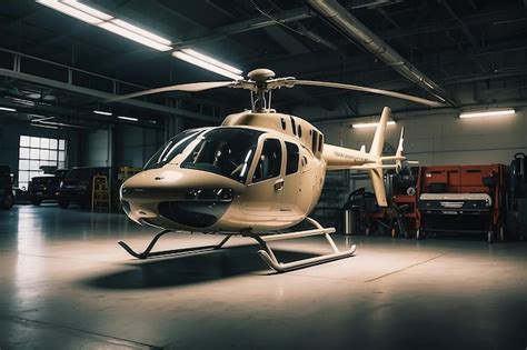 Premium Photo Helicopter In Garage