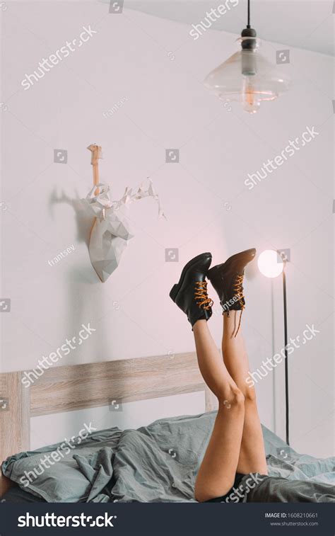 Naked Woman Legs Wearing Black Boots Stock Photo Shutterstock