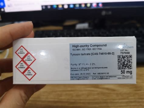 Chất chuẩn Tylosin tartrate CAS 74610 55 2 CPAchem