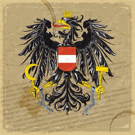 The Coat Of Arms Of Austria Showcased On Aged Parchment Vector