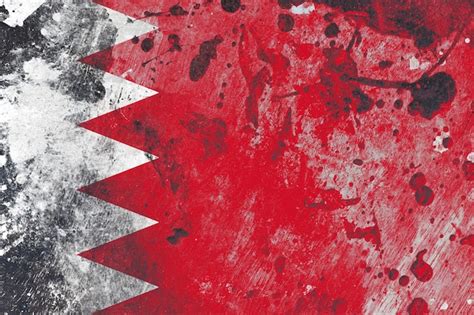 Premium Photo Bahrain Flag On Scratched Old Grunge Texture Background