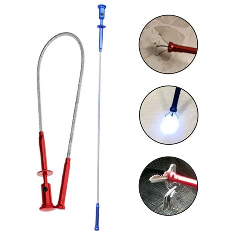 Pcs Flexible Pick Up Tool Magnet Claw Led Light Magnetic Long Spring