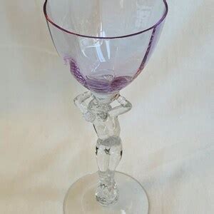 Cambridge Glass Statuesque Nude Martini Or Claret Wine With Heatherbloom Purple Bowl Etsy