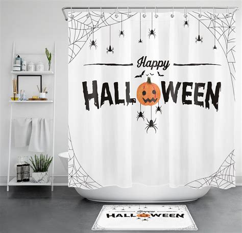 Eerie Spiderweb Halloween Shower Curtain For Haunting Bathroom Decor