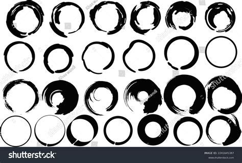 Collection Set Various Circle Shapes On Stock Vector Royalty Free