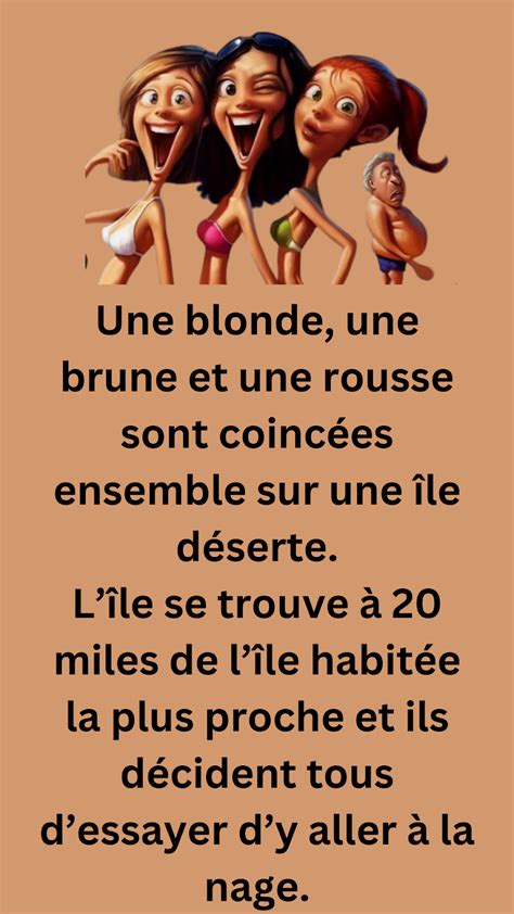 Une blonde une brune et une rousse coincées sur une île déserte Vtipne