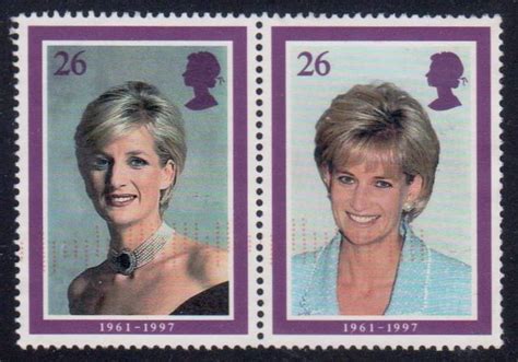 Great Britain - Princess Diana on postage stamps, 1961-1997.