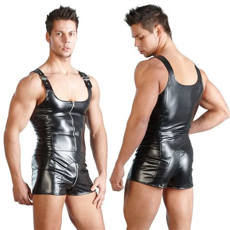 Combinaison En Latex Et Spandex Pour Homme Lingerie Sexy F Tiche Noir Extensible Aspect Pvc