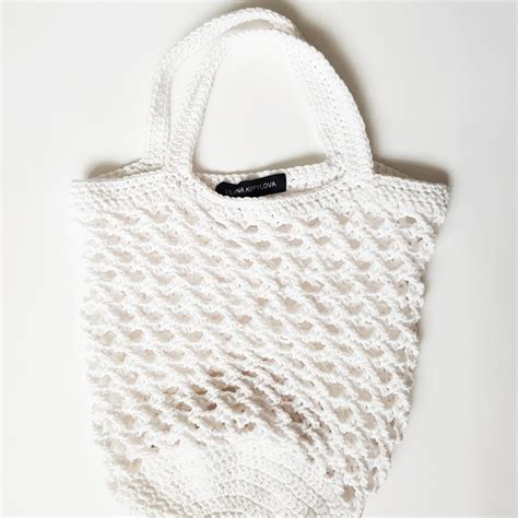 Белая хлопковая сумка сетка авоська на плечо в магазине «Vilena ...